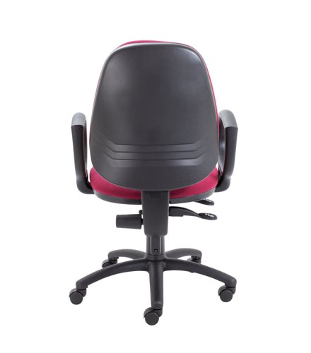 Calypso Ergo 2 Lever Office Chair with Lumbar Pump Fixed Arms Claret