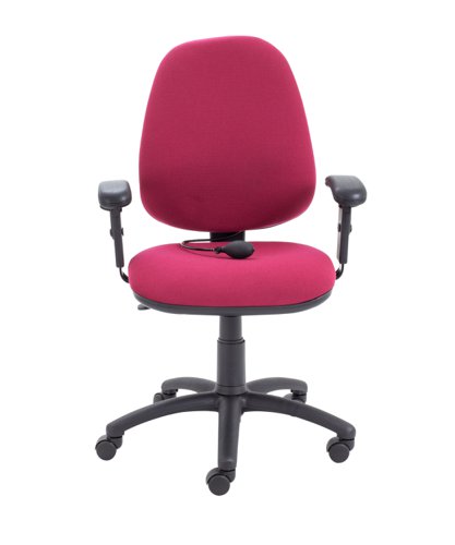 Calypso Ergo 2 Lever Office Chair with Lumbar Pump Adjustable Arms Claret