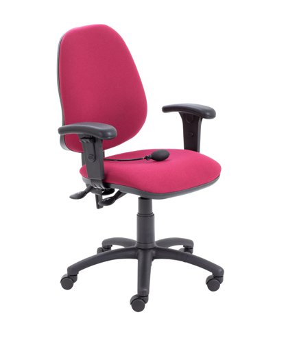 Calypso Ergo 2 Lever Office Chair With Lumbar Pump and Adjustable Arms Claret