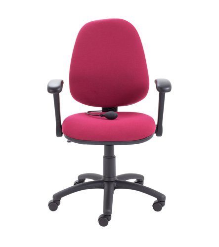 Calypso Ergo 2 Lever Office Chair with Lumbar Pump Folding Arms Claret