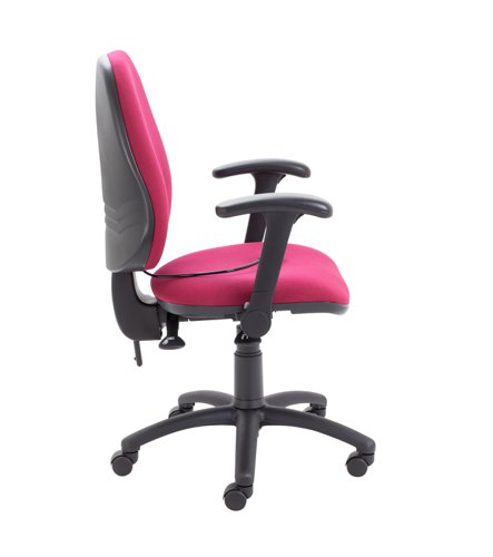 Calypso Ergo 2 Lever Office Chair with Lumbar Pump Folding Arms Claret