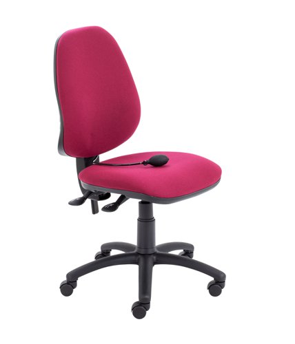 Calypso Ergo 2 Lever Office Chair with Lumbar Pump No Arms Claret