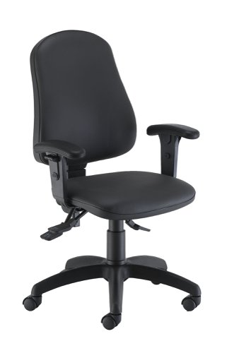 CH2810PU+AC1040 Calypso Ergo 2 Lever Office Chair With Lumbar Pump and Adjustable Arms Black PU