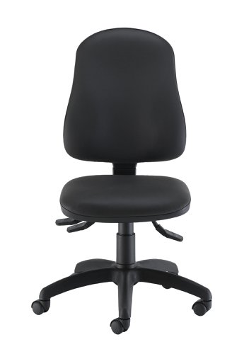 Calypso Ergo 2 Lever Office Chair with Lumbar Pump No Arms Black PU