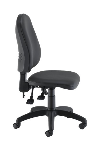 Calypso Ergo 2 Lever Office Chair with Lumbar Pump No Arms Black PU