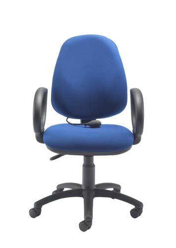 Calypso Ergo 2 Lever Office Chair with Lumbar Pump Fixed Arms Royal Blue