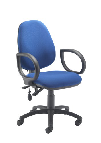 Calypso Ergo 2 Lever Office Chair With Lumbar Pump and Fixed Arms Royal Blue