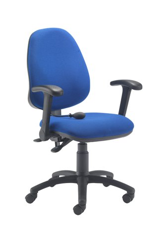 Calypso Ergo 2 Lever Office Chair with Lumbar Pump Folding Arms Royal Blue