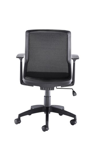 The Denali Mid-Back Office Chair is the perfect addition to any modern workspace. With its contemporary design and high back mesh construction, this chair provides both comfort and style. The swivel base allows for easy movement, while the height adjustable arms and built-in lumbar support ensure a personalized fit. The lock tilt mechanism allows for customizable reclining, and the built-in lumbar support promotes healthy posture. Made with 100% man-made fabric, this chair is both durable and easy to clean. Upgrade your office with the Denali Mid-Back Office Chair and experience the benefits of a comfortable and stylish workspace.