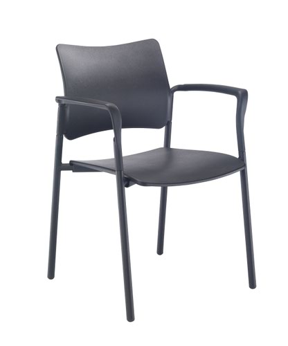 Florence 4 Leg Arm Chair Plastic Black Frame