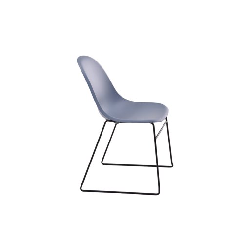 Lizzie Skid Chair Steel Blue