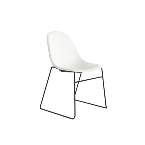 Lizzie Skid Chair White TC Group