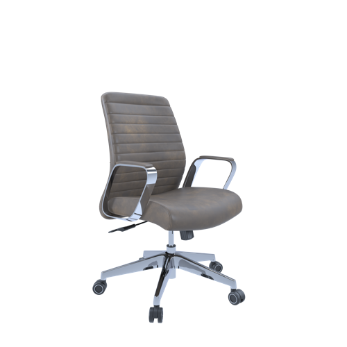 Dawn Mid Back Leather Executive Chair Brown PU