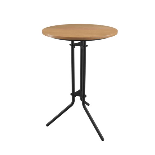 Ledge Low Table 800 Diameter Elm Wooden Top/Black