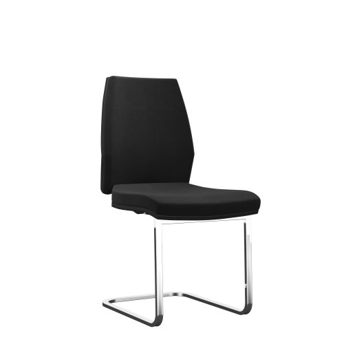 Rome Visitor Chair - Black Frame Black Fabric