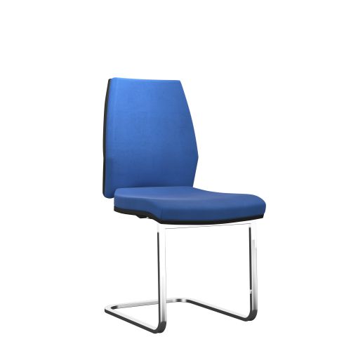 Rome Visitor Chair - Black Frame Blue Fabric