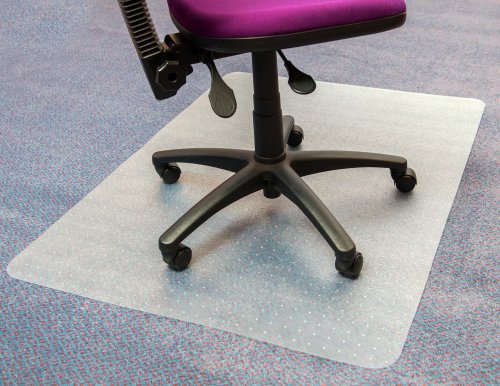 Low Pile Carpet Rectangular Chair Mat : 1200mm X 900mm : Clear 