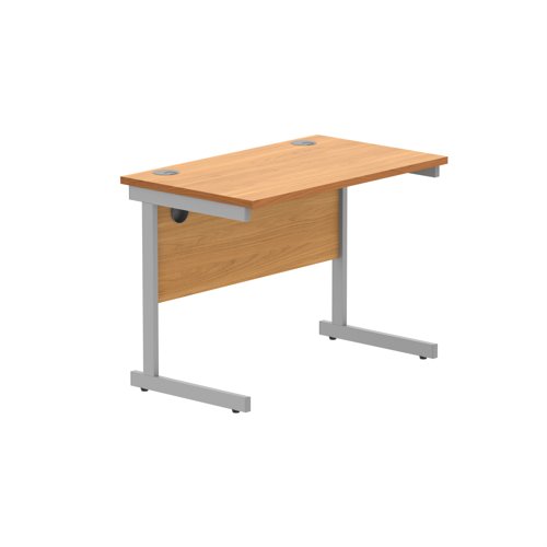 Office Rectangular Desk with Steel Single Upright Cantilever Frame (FSC) 1000X600 Norwegian Beech/Silver