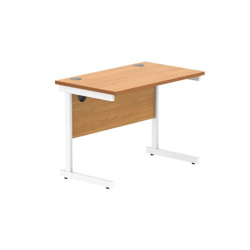 Office Rectangular Desk with Steel Single Upright Cantilever Frame (FSC) 1000X600 Norwegian Beech/White