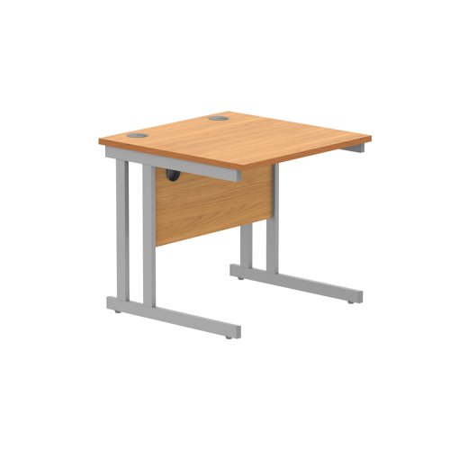 Office Rectangular Desk with Steel Double Upright Cantilever Frame (FSC) 1000X800 Norwegian Beech/Silver