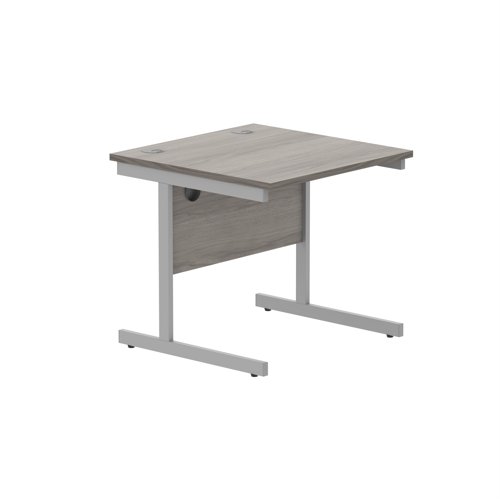 Office Rectangular Desk with Steel Single Upright Cantilever Frame (FSC) 1000X800 Alaskan Grey Oak/Silver