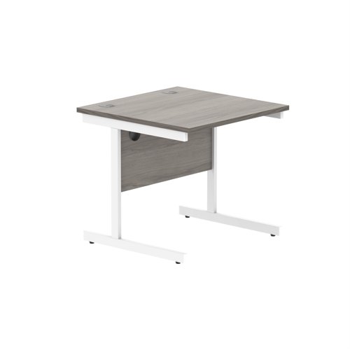 Office Rectangular Desk with Steel Single Upright Cantilever Frame (FSC) 1000X800 Alaskan Grey Oak/White