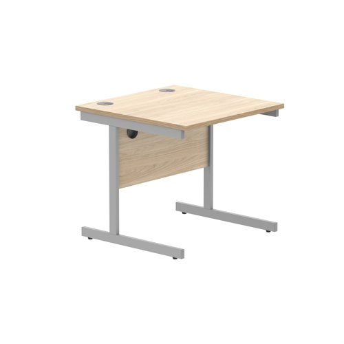 Office Rectangular Desk with Steel Single Upright Cantilever Frame (FSC) 1000X800 Canadian Oak/Silver
