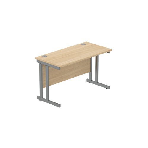 Office Rectangular Desk with Steel Double Upright Cantilever Frame (FSC) 1200X600 Canadian Oak/Graphite