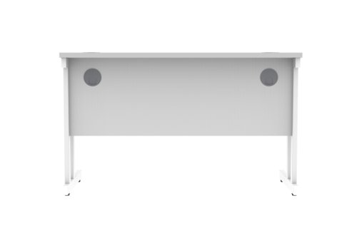 Office Rectangular Desk With Steel Double Upright Cantilever Frame 1200X600 Arctic White/White