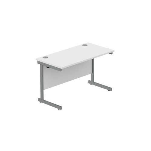 Office Rectangular Desk with Steel Single Upright Cantilever Frame (FSC) 1200X600 Arctic White/Graphite