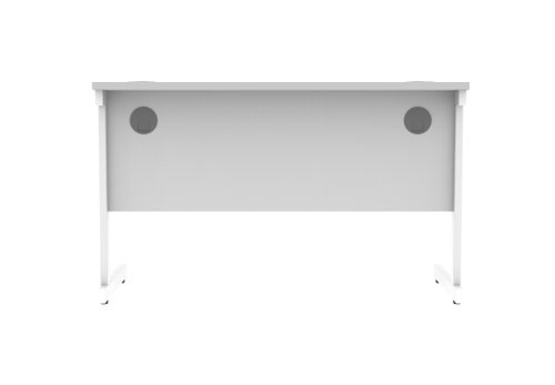 Office Rectangular Desk With Steel Single Upright Cantilever Frame 1200X600 Arctic White/White