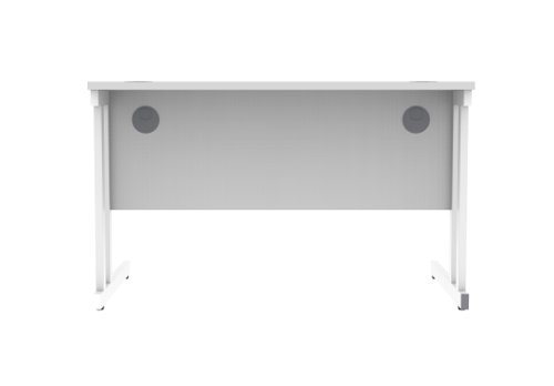Office Rectangular Desk With Steel Double Upright Cantilever Frame 1200X800 Arctic White/White