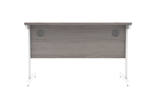 Office Rectangular Desk With Steel Single Upright Cantilever Frame 1200X800 Alaskan Grey Oak/White