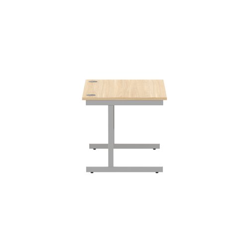 Office Rectangular Desk with Steel Single Upright Cantilever Frame (FSC) 1200X800 Canadian Oak/Silver