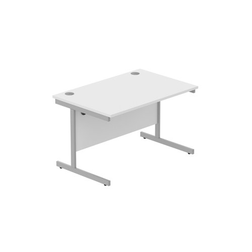 Office Rectangular Desk with Steel Single Upright Cantilever Frame (FSC) 1200X800 Arctic White/Silver