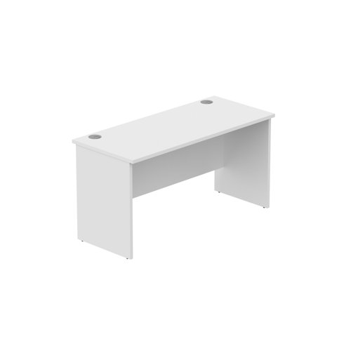 Office Rectangular Desk with Panel Legs  1400X600 Arctic White
