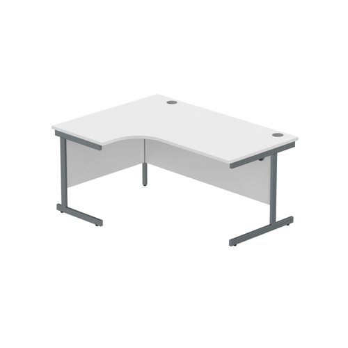 Office Left Hand Corner Desk with Steel Single Upright Cantilever Frame (FSC) 1600X1200 Arctic White/Graphite