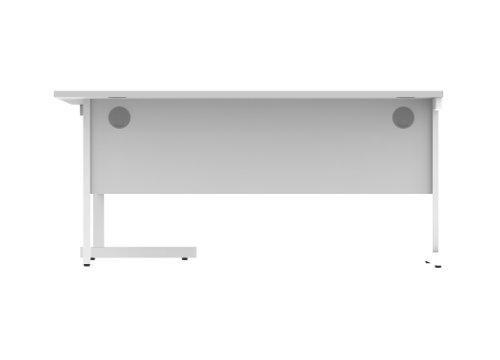 Office Right Hand Corner Desk With Steel Single Upright Cantilever Frame 1600X1200 Arctic White/White