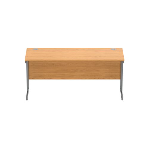 CORE1660DUBCHGRP Office Rectangular Desk with Steel Double Upright Cantilever Frame (FSC) 1600X600 Norwegian Beech/Graphite
