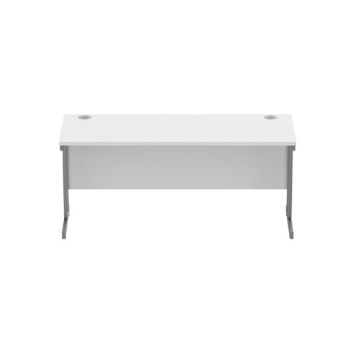 CORE1660DUWHTGRP Office Rectangular Desk with Steel Double Upright Cantilever Frame (FSC) 1600X600 Arctic White/Graphite