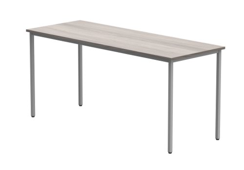 Office Rectangular Multi-Use Table 1600X600 Alaskan Grey Oak/Silver TC Group