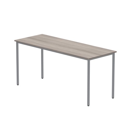 Office Rectangular Multi-Use Table (FSC) 1600X600 Alaskan Grey Oak/Silver