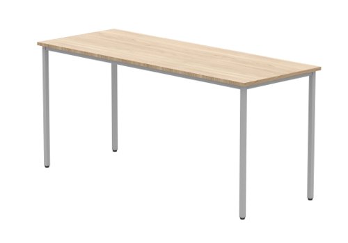 Office Rectangular Multi-Use Table 1600X600 Canadian Oak/Silver