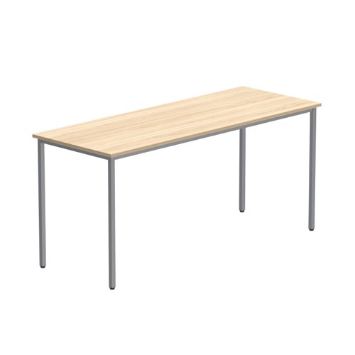 Office Rectangular Multi-Use Table (FSC) 1600X600 Canadian Oak/Silver