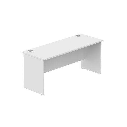 Office Rectangular Desk with Panel Legs  1600X600 Arctic White
