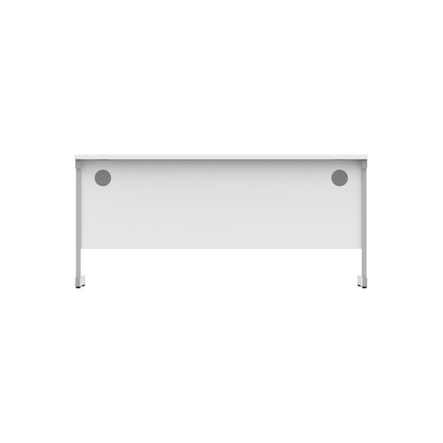 Office Rectangular Desk with Steel Single Upright Cantilever Frame (FSC) 1600X600 Arctic White/Silver