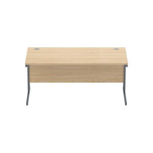 CORE1680DUOKGRP Office Rectangular Desk with Steel Double Upright Cantilever Frame (FSC) 1600X800 Canadian Oak/Graphite