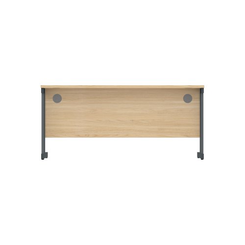 CORE1680DUOKGRP Office Rectangular Desk with Steel Double Upright Cantilever Frame (FSC) 1600X800 Canadian Oak/Graphite