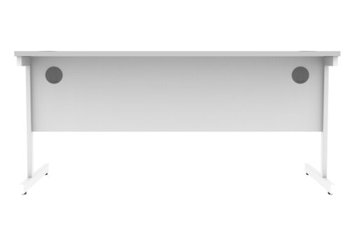 Office Rectangular Desk with Steel Single Upright Cantilever Frame (FSC) 1600X800 Arctic White/White