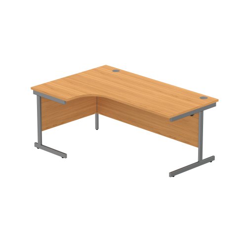 Office Left Hand Corner Desk with Steel Single Upright Cantilever Frame (FSC) 1800X1200 Norwegian Beech/Graphite